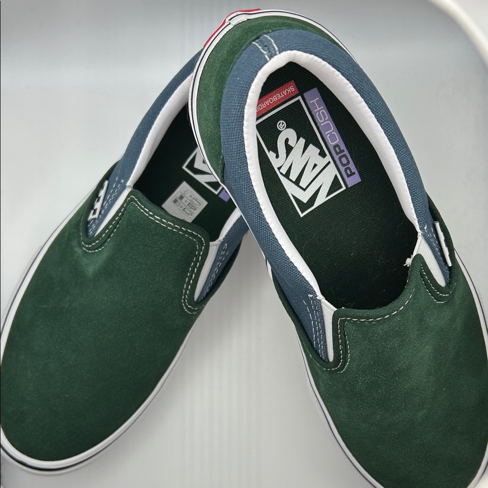Vans Forest Green & Blue (Mountain View) Skate Slip-On Sneakers
